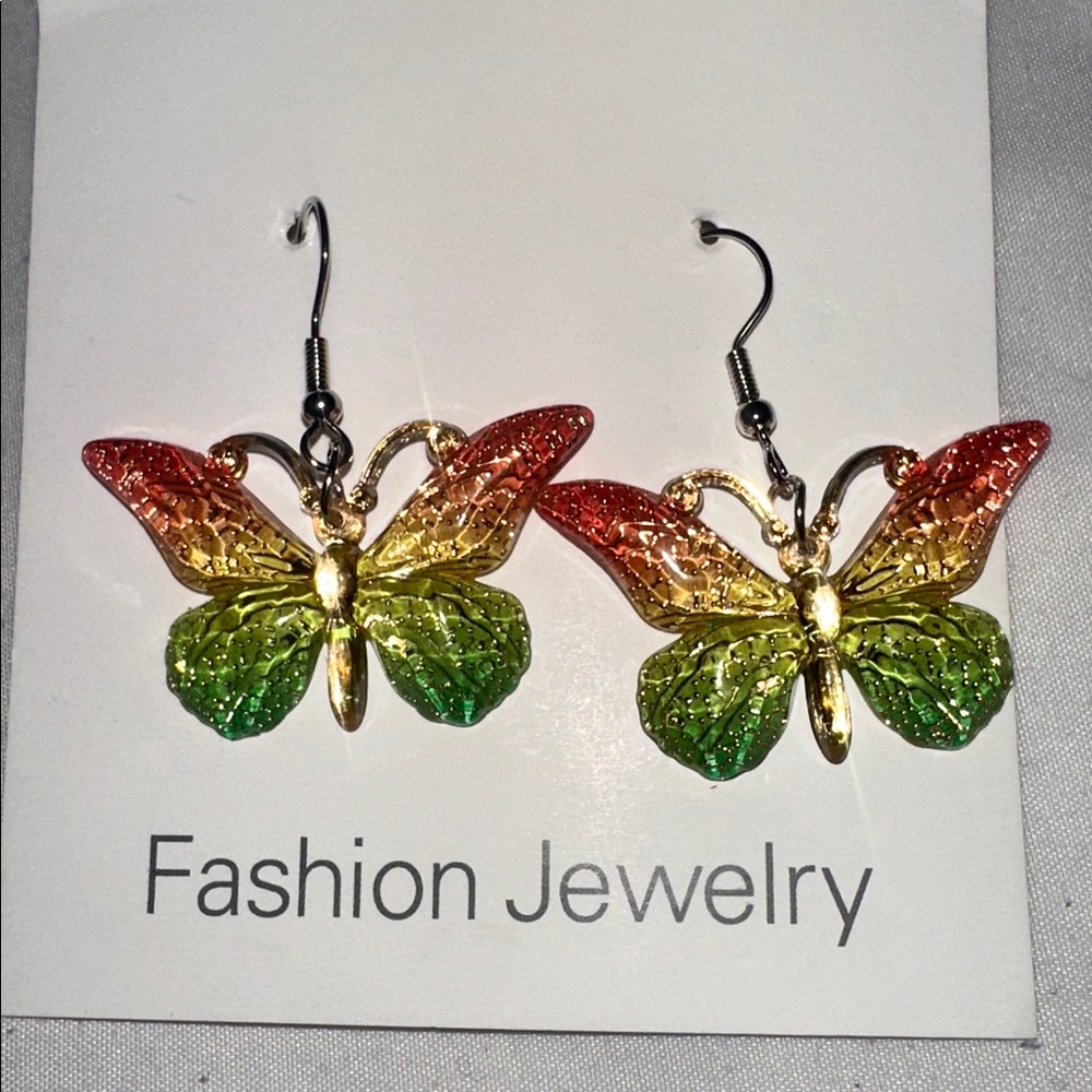 Colorful Butterfly Drop Earrings